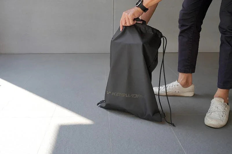 Koswork KOS32271-06 black RC car accessory drawstring pit bag, medium size, durable nylon