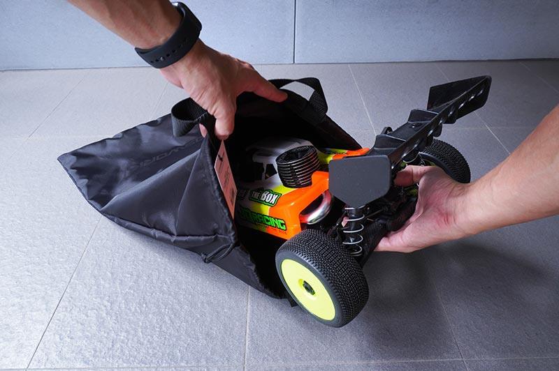Koswork RC car pit bag black, KOS32272, holding 1/8 scale buggy, durable nylon material