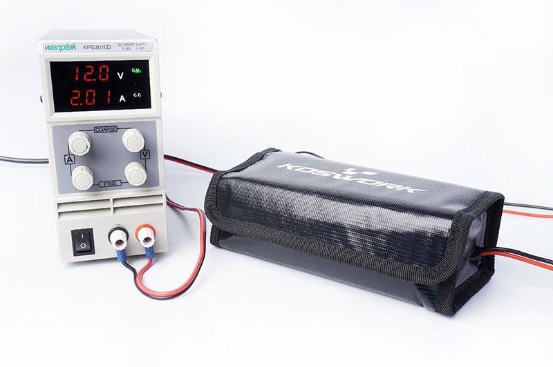 Koswork RC battery charging bag black fireproof case with charger, KOS32296-2
