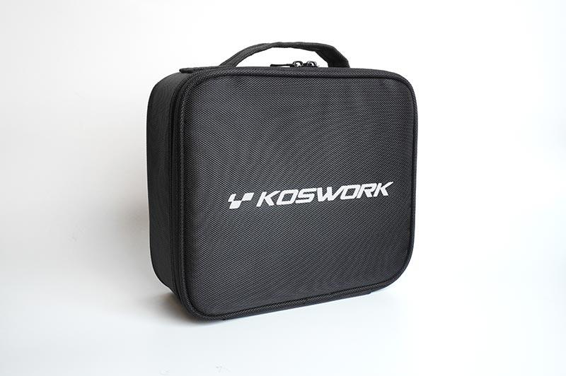 Koswork KOS32418 black RC car accessory pit bag with handle, compact zippered case