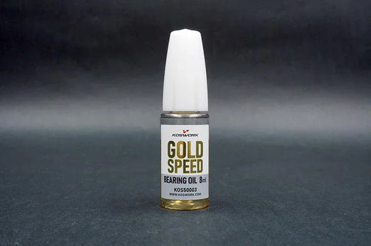 Koswork Gold Speed bearing oil 8ml KOS50003 for RC car maintenance, clear bottle with white cap