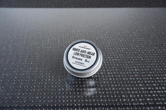 Koswork white anti-wear low friction grease KOS50012 for RC car accessories, 8ml jar, silver lid